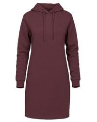 Conquista - Dark Burgundy Cotton-Blend Hoodie Dress - Lyst