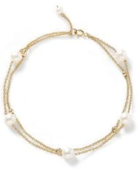 Pearls of the Orient Online - Credo Fine Double Chain Bracelet With Cultured Freshwater Pearls - Lyst