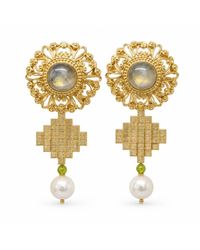 ADIBA - Linaria Labradorite & Swarovski Pearl Earrings - Lyst