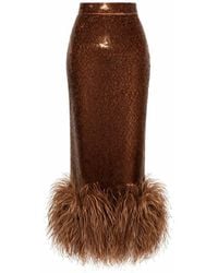 OSCARMORRIS - Bianca Bronze Skirt - Lyst