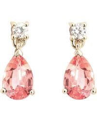 Juvetti - Pisa Padparadscha Sapphire & Diamond Pear Drop Earrings - Lyst