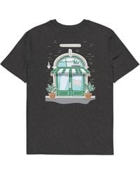 Anchor and Crew - Dark Heather Gustatory Coffee & Chats Organic Cotton Embroidered T-Shirt - Lyst