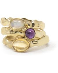 Vintouch Italy - Cosmo Set Of 3 Multicolor Rings - Lyst