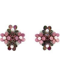 Oana Savu - Glass Beads Sterling Studs Flowers Earrings - Lyst