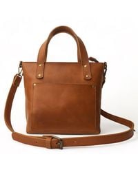 Hides Leather Co. - Handmade Mini Tote Hazelnut Crossbody Bag - Lyst