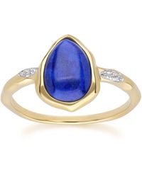 Gemondo - Lapis Lazuli & Topaz Ring In Gold Plated Sterling Silver - Lyst