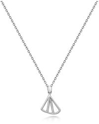 Little by Little Silver Fan Necklace | The Wedge Collection - Metallic