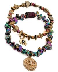 Ebru Jewelry - Hematite Stone Protective Evil Eye Lucky Elephant Bracelet Set - Lyst