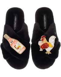 Laines London - Classic Laines Slippers With Chicken Wine Brooches - Lyst