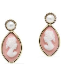 Vintouch Italy - Isabella-Plated Cameo Stud Earrings - Lyst
