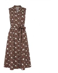 Yumi' - Cotton Embroidery Shirt Dress - Lyst