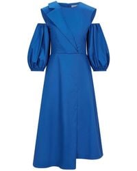 Femponiq - Asymmetric Lapel A-Line Cotton Dress - Lyst