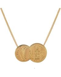 Katie Mullally - Irish & Scottish Double Coin Pendant Plated Necklace - Lyst