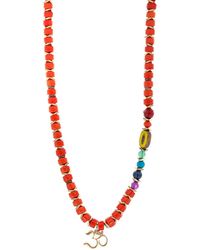 Ebru Jewelry - 14k Gold Om Pendant Chakra Necklace - Lyst