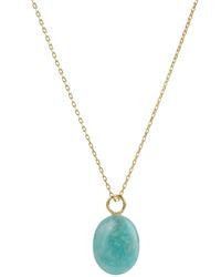 Amadeus - Eden Gold Chain Necklace With Amazonite Pendant - Lyst
