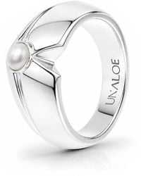 Unaloe - Pearl Geometric Statement Ring – Sterling - Lyst