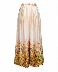Tantra Spain Sl - Neutrals Floral Printed Pallazo Pants With Pockets - Lyst