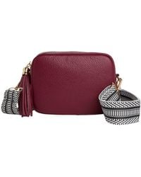 Betsy & Floss - Verona Crossbody Burgundy Tassel Bag With & Chevron Strap - Lyst
