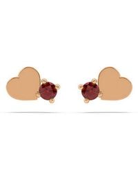 Onia - Ruby Heart Studs - Lyst