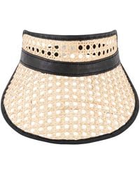 OhSun - Fifi Rattan & Leather Visor - Lyst