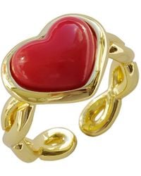 POPORCELAIN - Porcelain Heart Braided Ring - Lyst