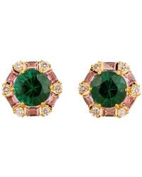 Juvetti - Melba Earrings Emerald, Sapphire & Diamond - Lyst