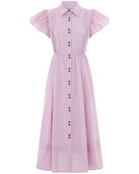 Hortons England - The Henley Maxi Dress Lilac - Lyst