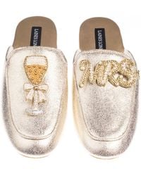 Laines London - Classic Mules With Mrs & Champagne Brooches - Lyst