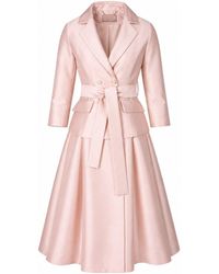 Santinni - Audrey Silk & Wool Dress Coat - Lyst