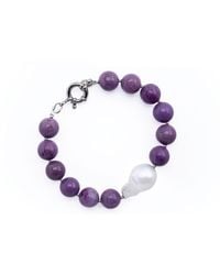 Silver Moon - Sterling Bracelet Echo With Gemstones And Baroque Pearl - Lyst