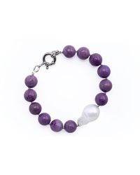Silver Moon - Sterling Bracelet Echo With Gemstones And Baroque Pearl - Lyst