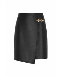 Yumi' - Faux Leather Wrap Mini Skirt - Lyst