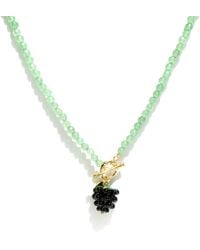 I'MMANY LONDON - Very Berry Gemstone Choker Necklace With Lampwork Glass Blackberry Pendant - Lyst