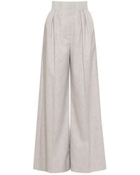 Nissa - Embellished Wide-Leg Pants - Lyst