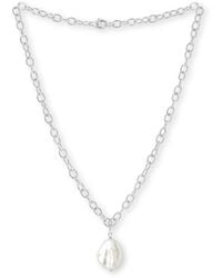 Pearls of the Orient Online - Decus Keishi Pearl Drop Necklace On Oval Link Chain - Lyst