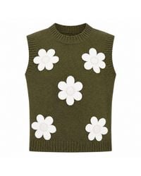 Yumi' - Flower Applique Knit Tank - Lyst