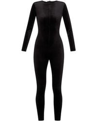 LIA ARAM - Long-Sleeved Velvet Jumpsuit - Lyst