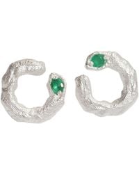 Claire Hill Designs - Emerald Asymmetric Branch Earrings - Lyst