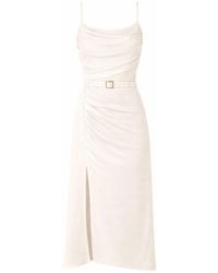 ALINA CERNĂTESCU - Hecate Lyocell Midi Dress With Drapings And Matching Belt - Lyst