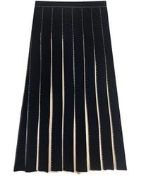 Roch Perel - Neutrals Cream Inner Pleat Knitted Skirt - Lyst