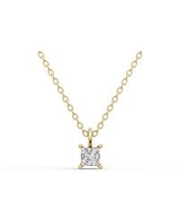 SEREIA OFFICIAL - 14K 0.25 Ct Lab Grown Princess Cut Diamond Solitaire Pendant With Bail - Lyst