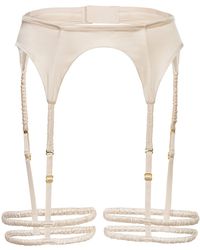 Black Heart Lingerie - Silk Garter Belt - Lyst
