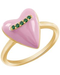 Diamonbliss - Puffy Heart Ring, Enamel - Lyst
