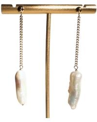 Rachel Nathan - Post: Pearl Drop Earrings - Lyst