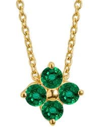 Juvetti - Clover Emerald Necklace - Lyst