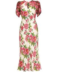 Nissa - Floral-Patterned Viscose Dress - Lyst