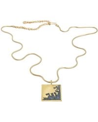 Zeworks - Sahara Blues – Kasbah Handcrafted Brass Necklace With Lapis Lazuli Inlay - Lyst