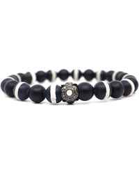 Shar Oke - Onyx & Tibetan Agate Bracelet - Lyst