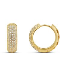 SHYMI - Thick Dome Pave Hoops - Lyst