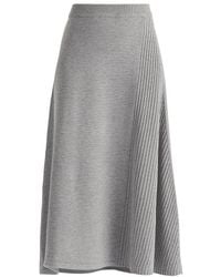 Paisie - Knitted A-Line Midi Skirt With Ribbed Details - Lyst